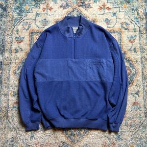 Vintage Xceptions 1/2 Zip-up Textured Crewneck Medium